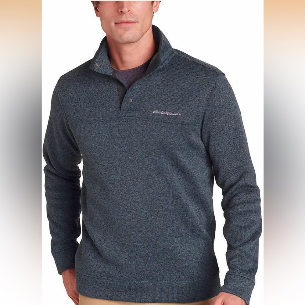 Eddie Bauer Heavyweight Radiator Fleece Quarter Snap
Pullover Navy 2XL NEW